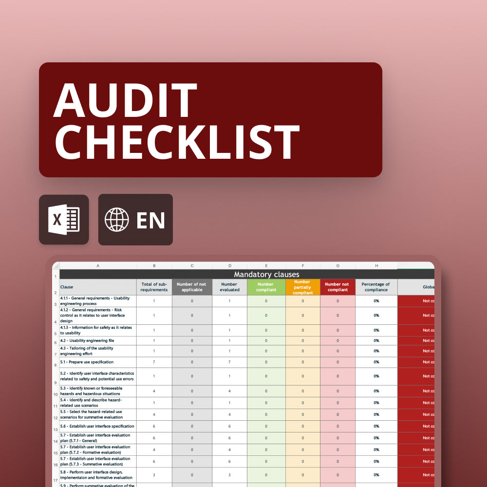 Grille d’audit EN 62366-1 :2015/A1 :2020
