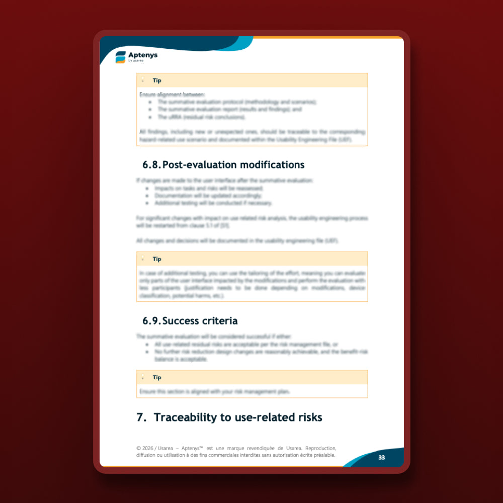 Plan d’évaluation de l’interface utilisateur (norme EN 62366-1:2015/A1:2020)