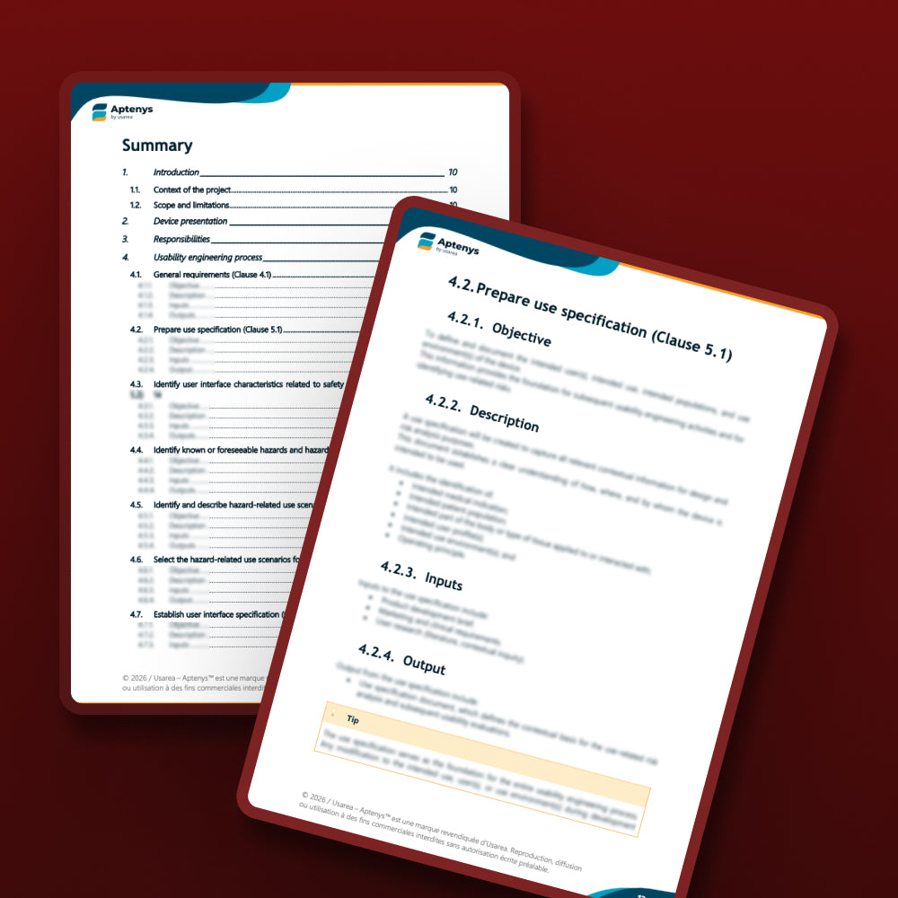 Plan d’intégration du processus d’aptitude à l’utilisation (norme EN 62366-1:2015/A1:2020)